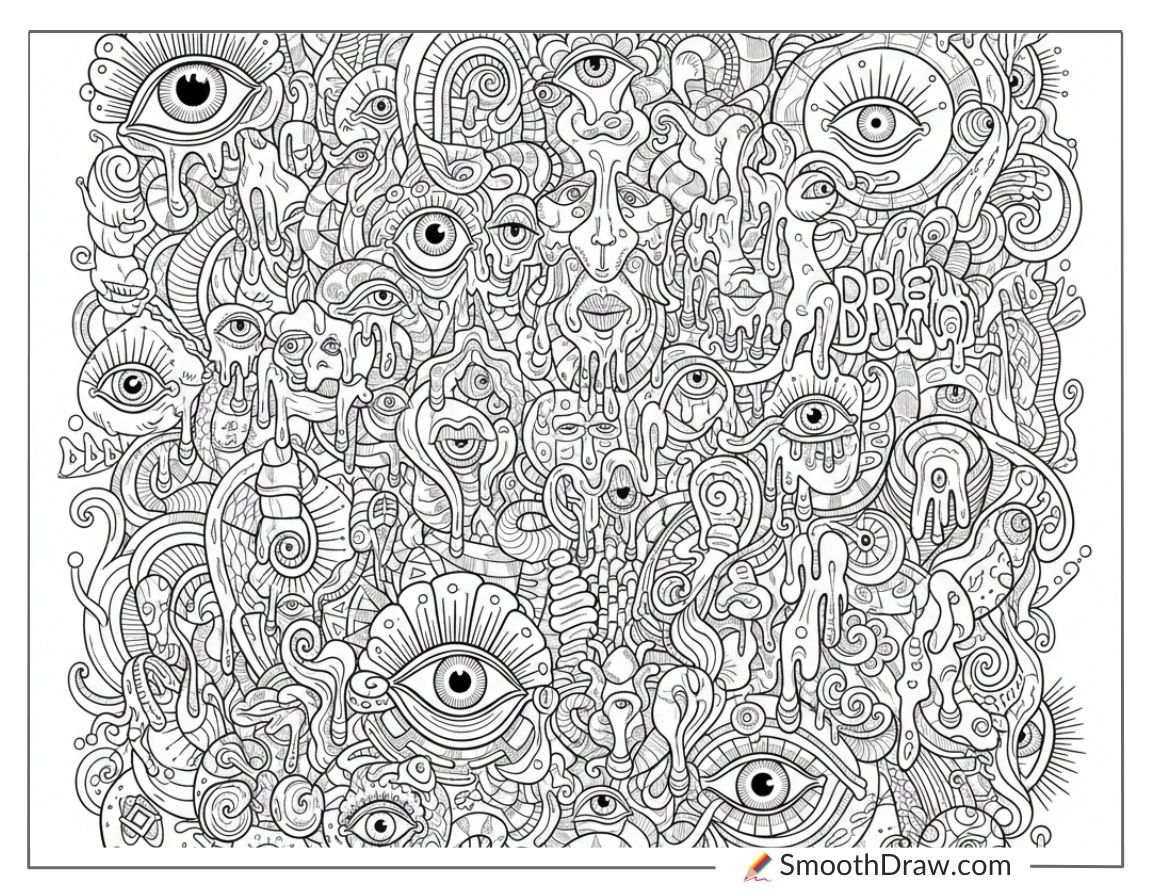 trippy graffiti coloring pages