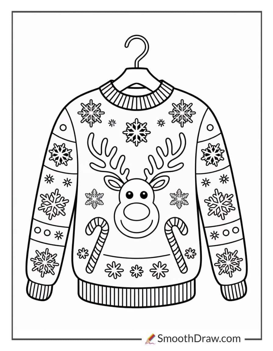 Ugly Christmas Sweater Coloring Page