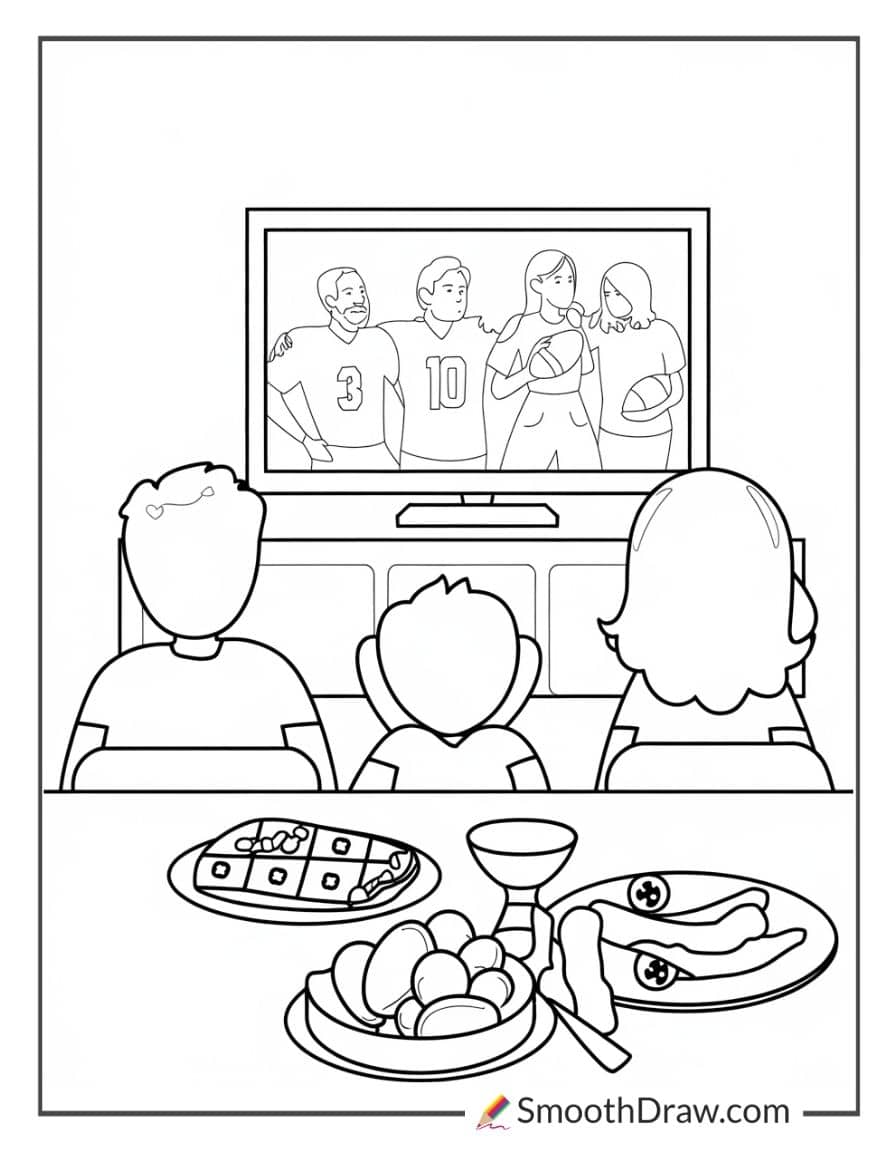 watching football on tv