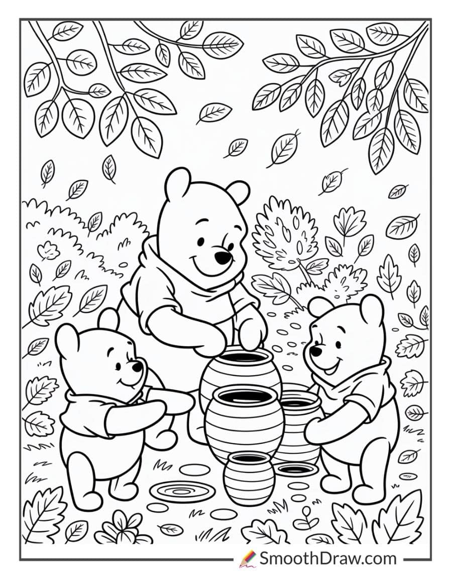 winnie the pooh fall coloring pages