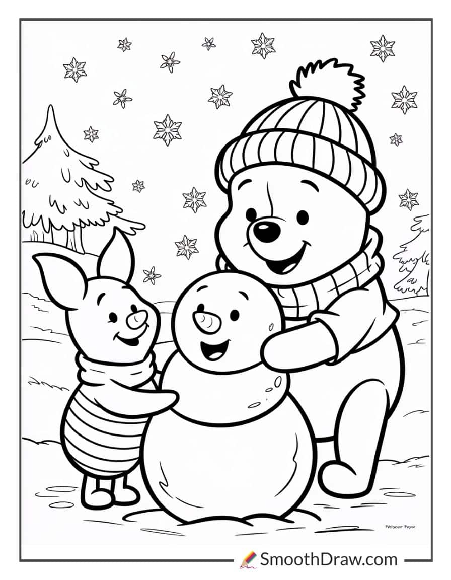 winnie the pooh winter coloring pages