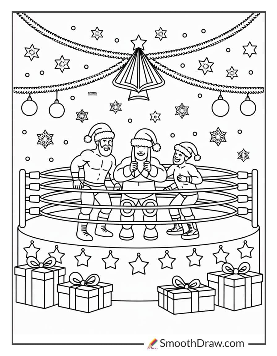 wwe christmas coloring pages