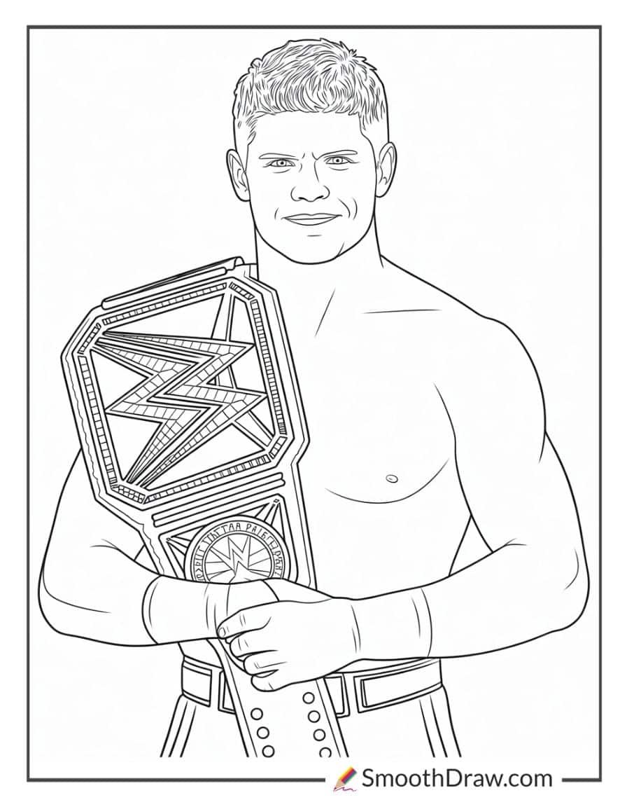 wwe coloring pages cody rhodes
