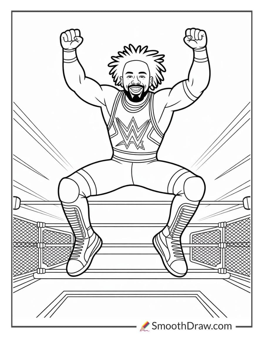 wwe coloring pages kofi kingston