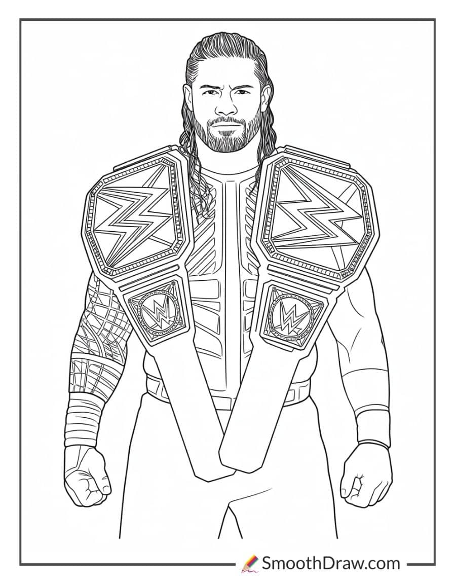 wwe coloring pages roman reigns