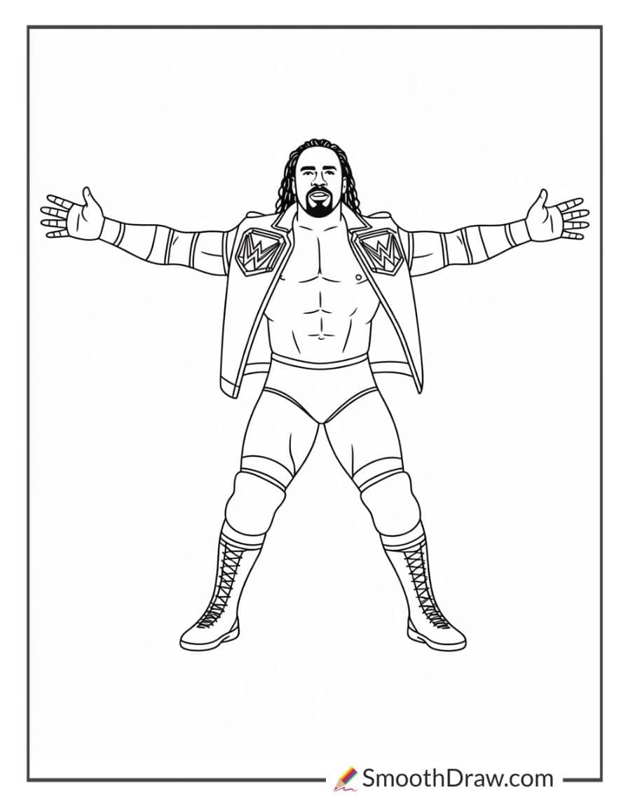 wwe dean ambrose coloring pages