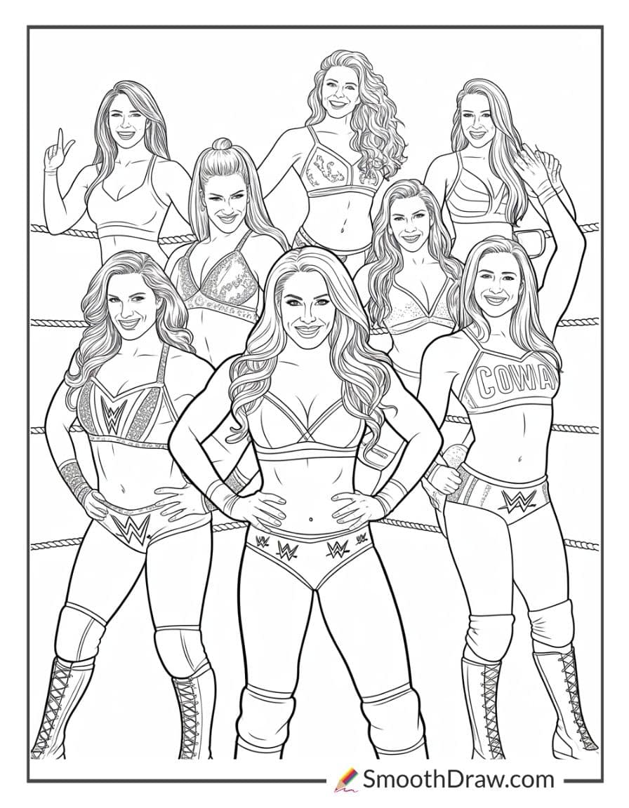 wwe divas coloring pages