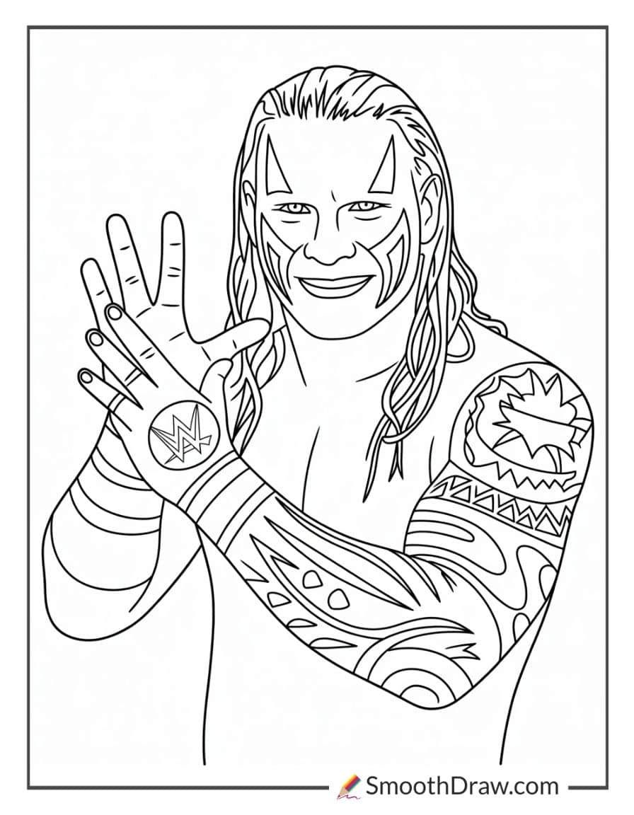 wwe jeff hardy coloring pages