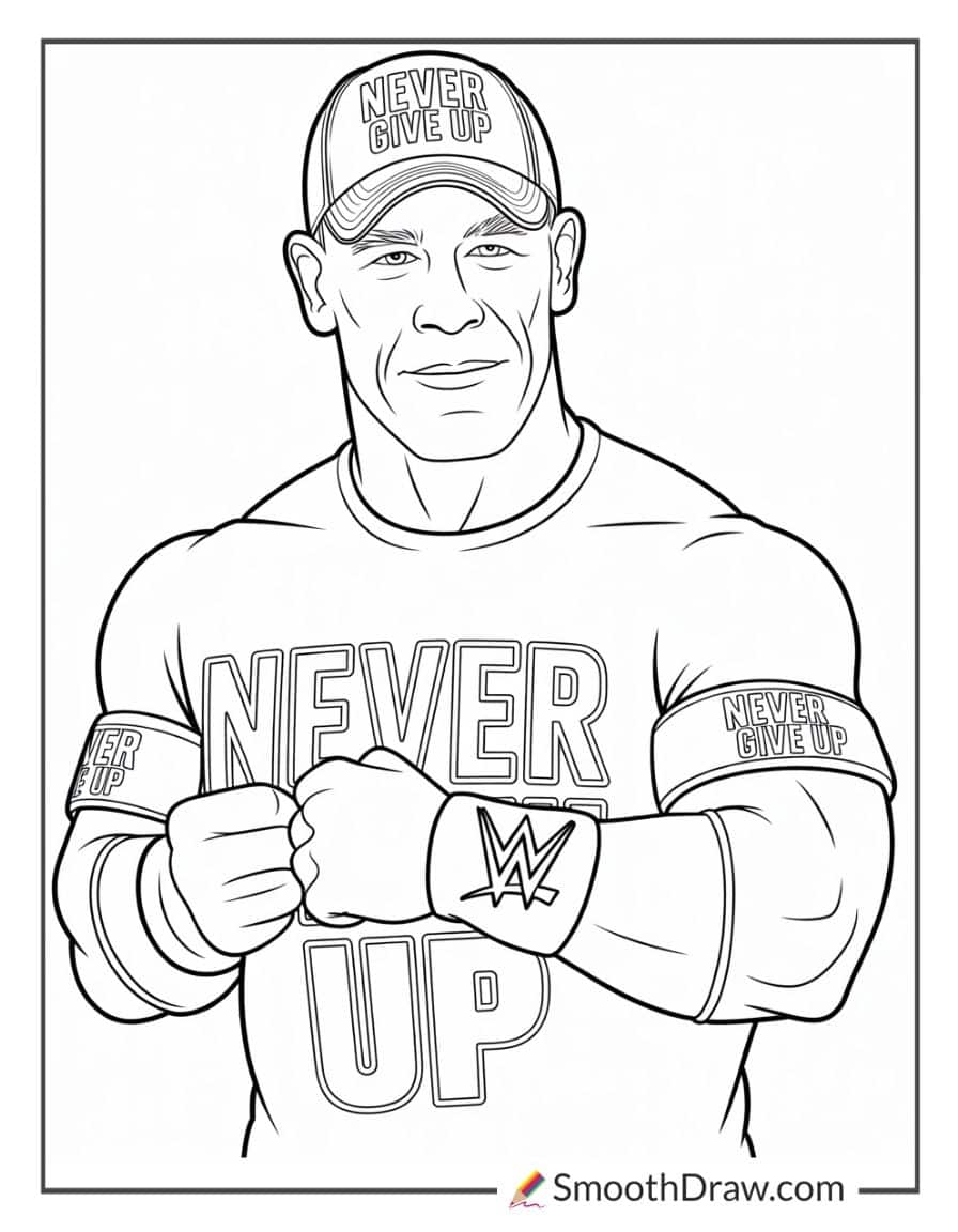 wwe john cena coloring pages