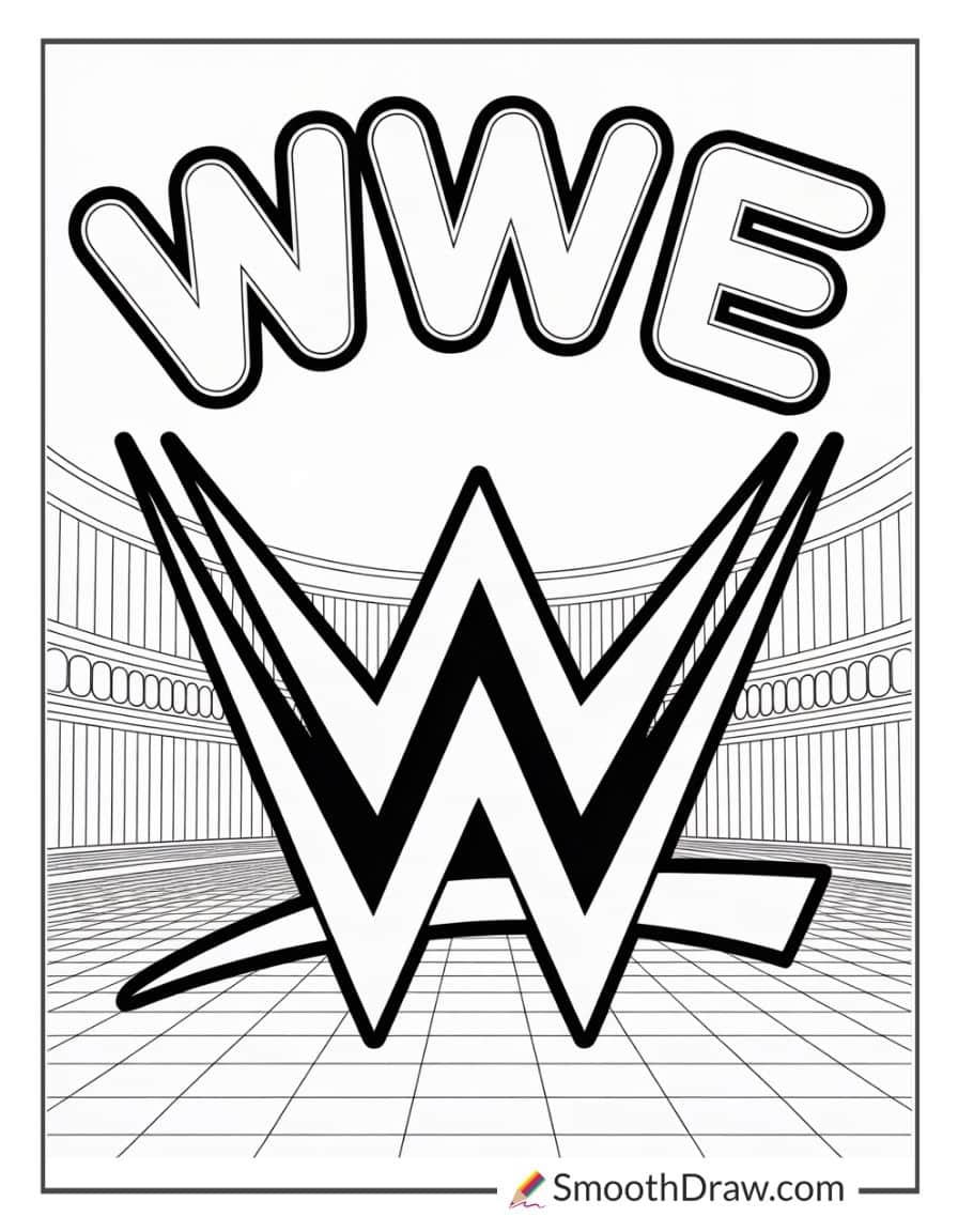 wwe logo coloring pages