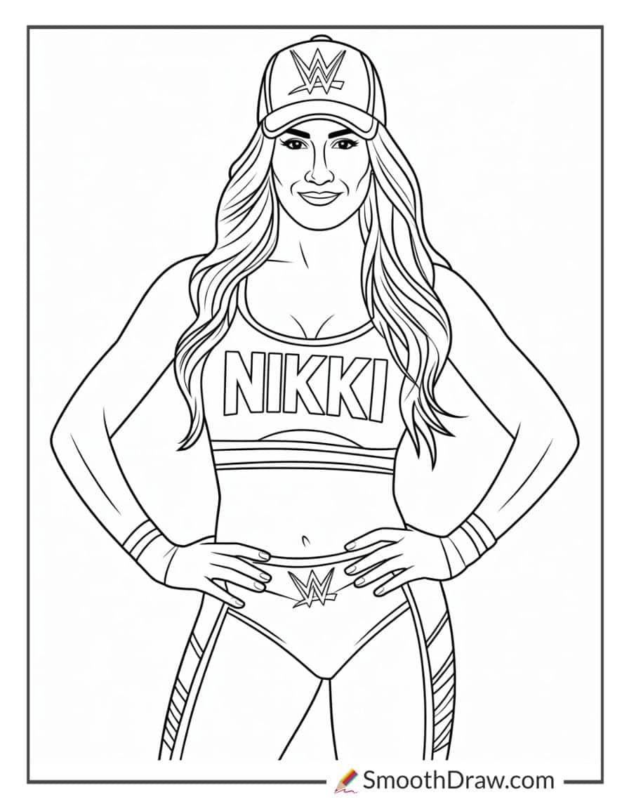 wwe nikki bella coloring pages