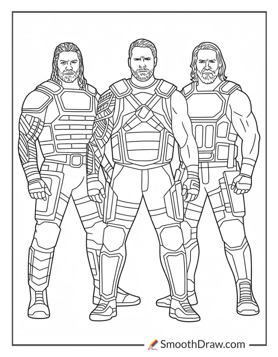 wwe the shield coloring pages