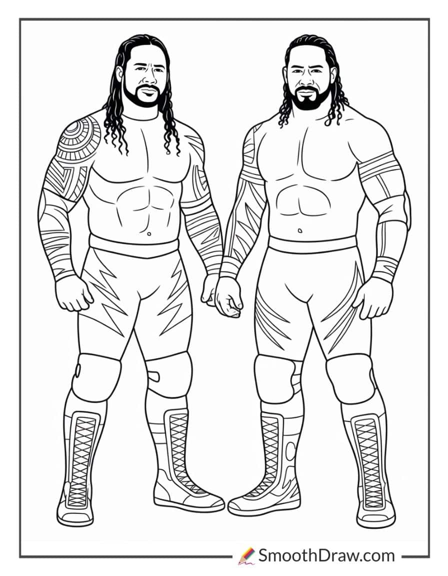 wwe usos coloring pages