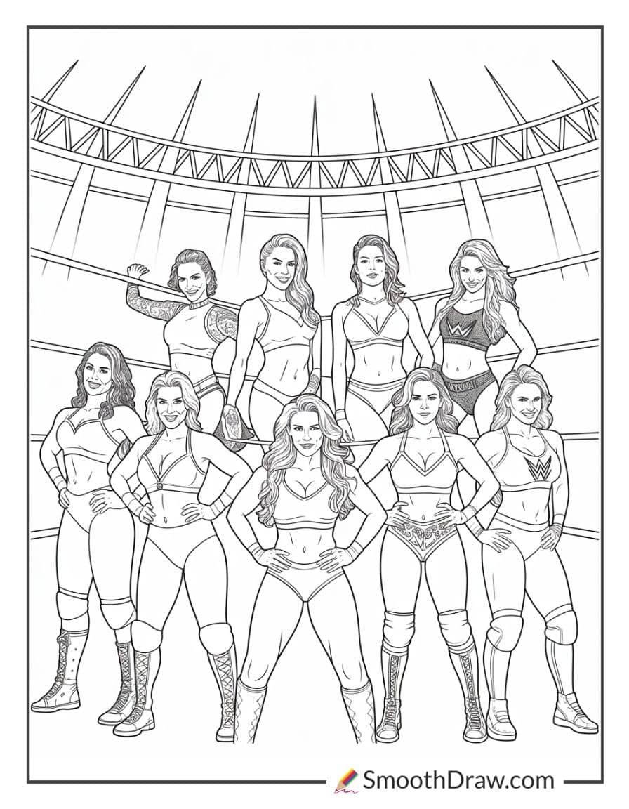 wwe women coloring pages