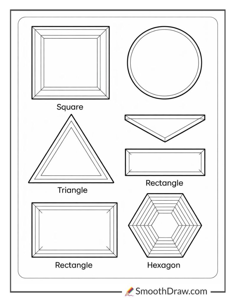 42 Shapes Coloring Pages (Free Printable PDFs)