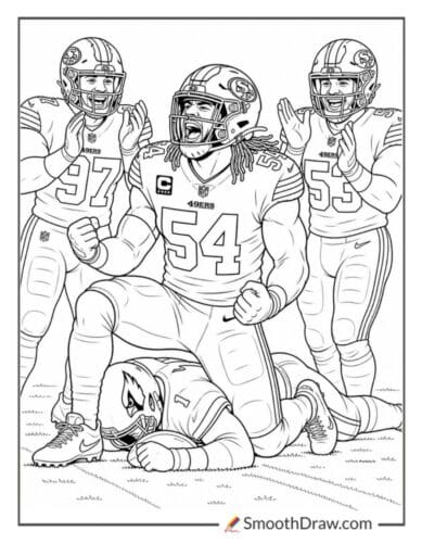 49ers Linebacker Celebrating Tackle