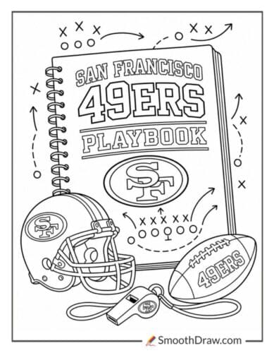 49ers Playbook With Helmet