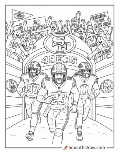 49ers Players Entering The Tunnel