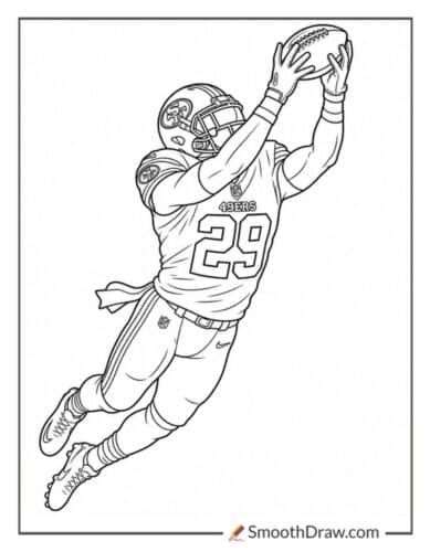 49ers Safety Leaping For Interception