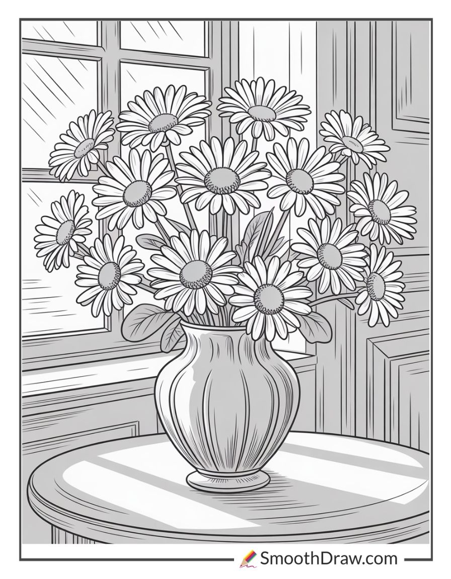 A Vase Full Of Daisies