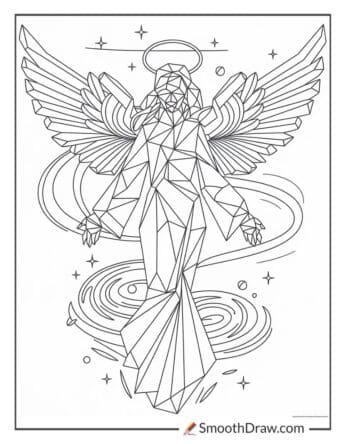 Abstract Angel with Geometric Shapes