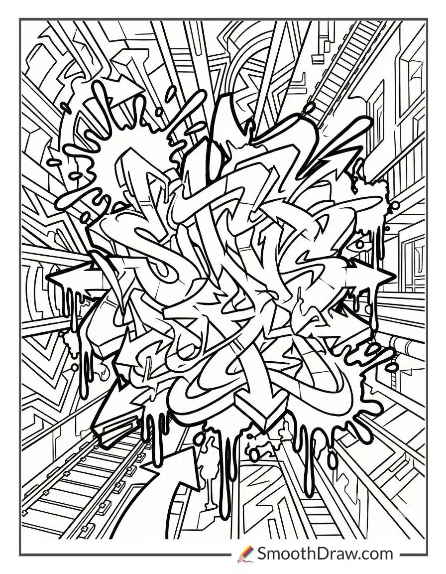 Abstract Graffiti Shapes And Splashes