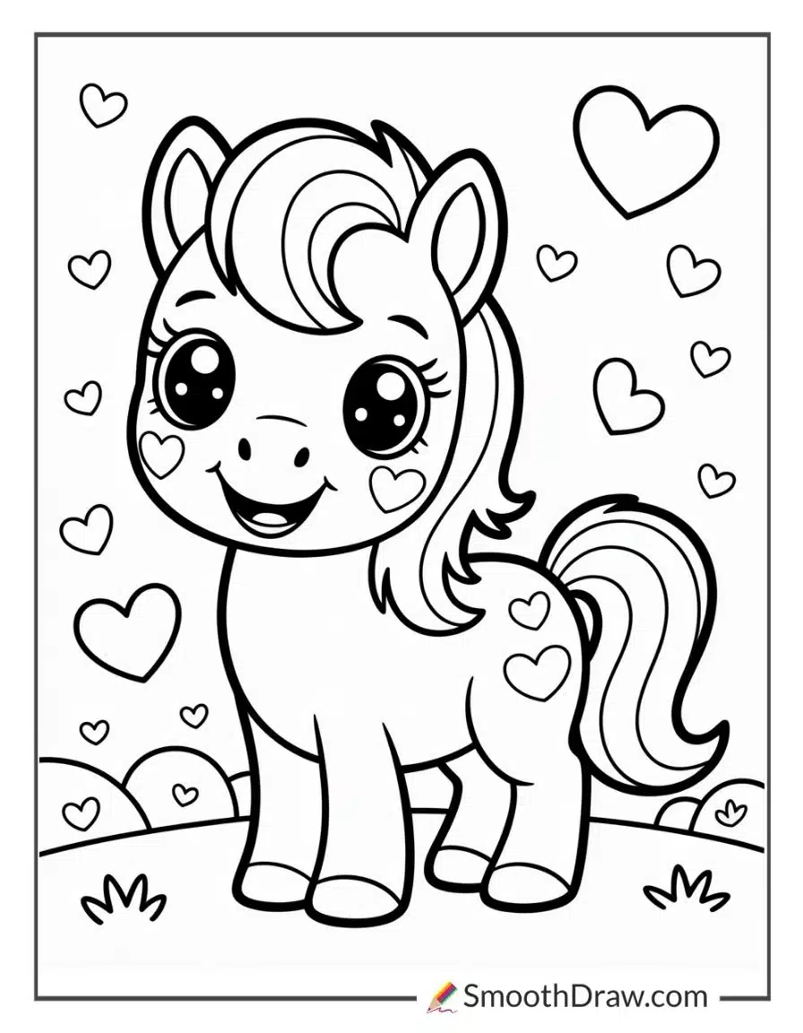 Adorable Pony With Heart Shaped Spots