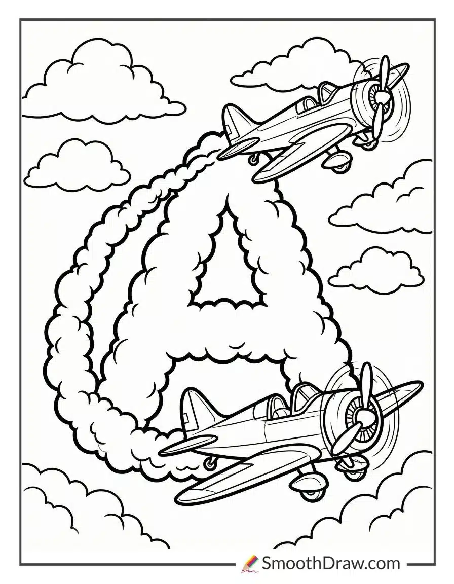 Airplane Trail Spelling The Letter A