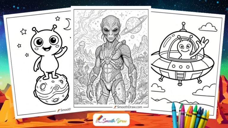 55 Alien Coloring Pages (Free Downloads)