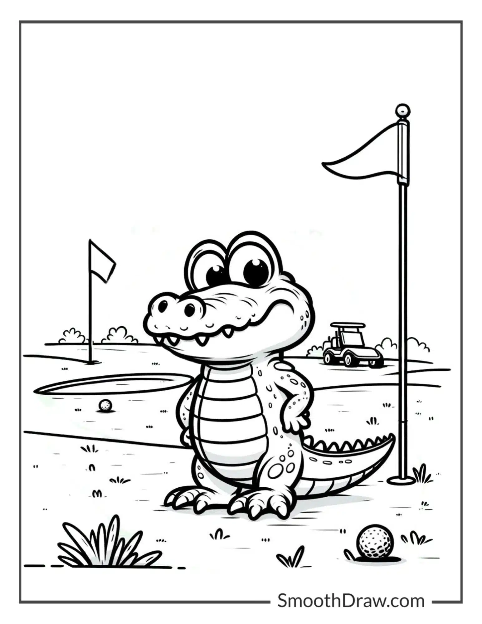 Alligator in golf course