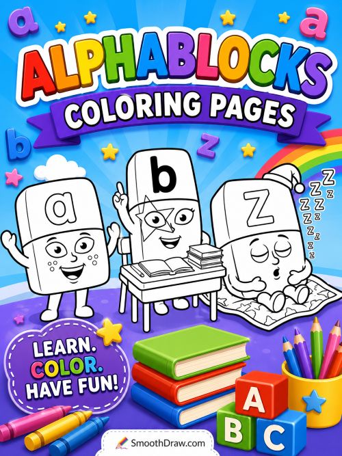 Alphablocks coloring pages f