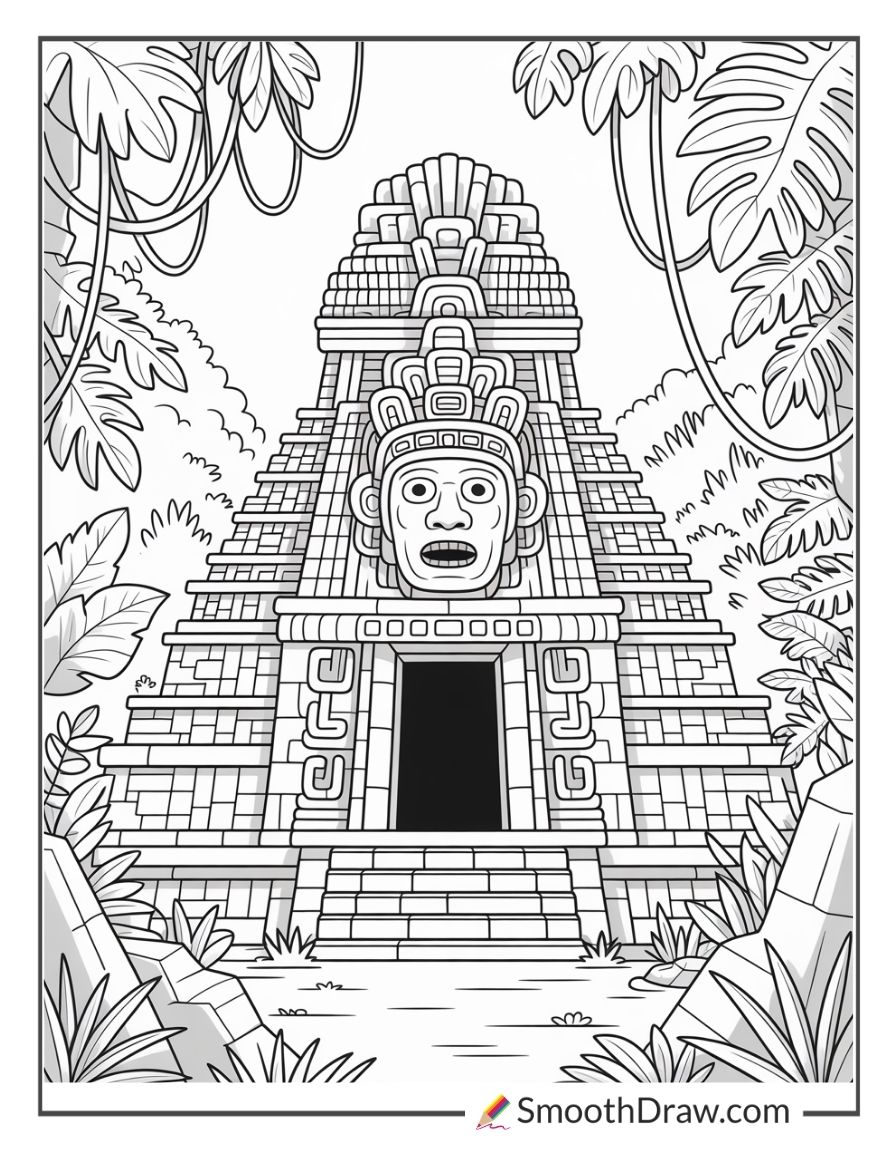 Ancient Mayan Temple Background