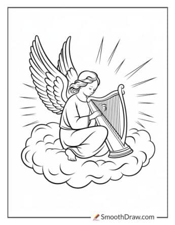 Angel Playing a Harp