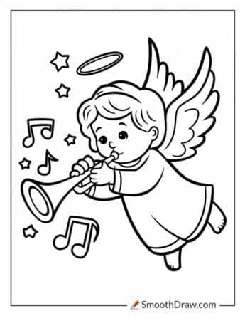 Angel Playing a Trumpet