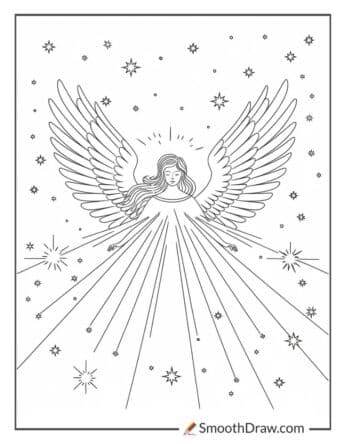 Angel Spreading Light in the Sky