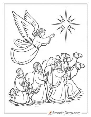 Angel and Three Wise Men
