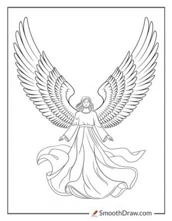 Angel with Large Feathery Wings