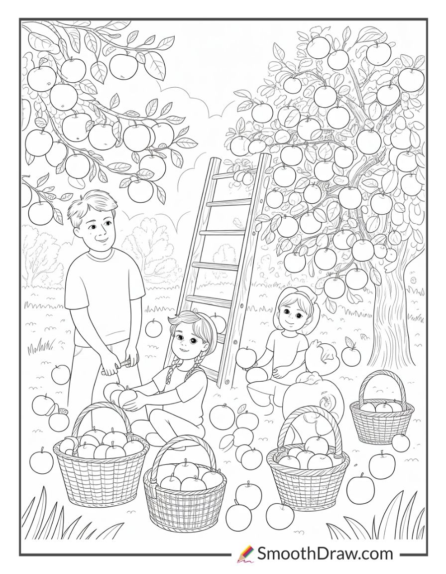 Apple Picking In October Orchard