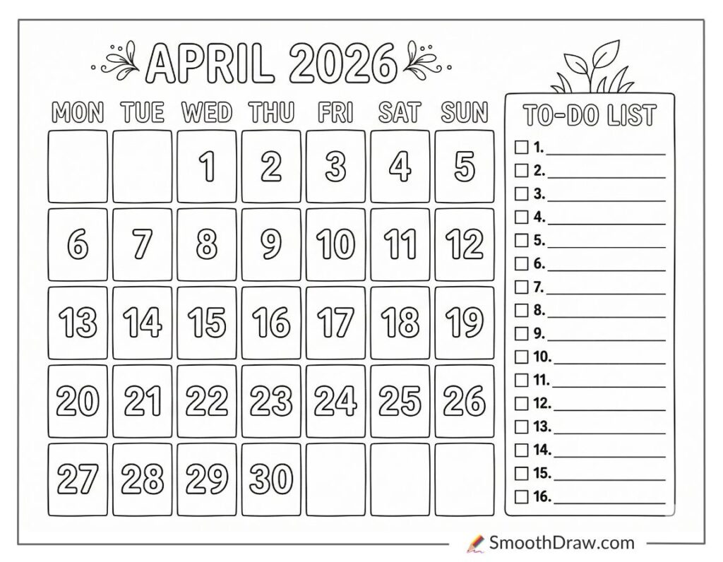 33 April Coloring Pages (Free PDFs)