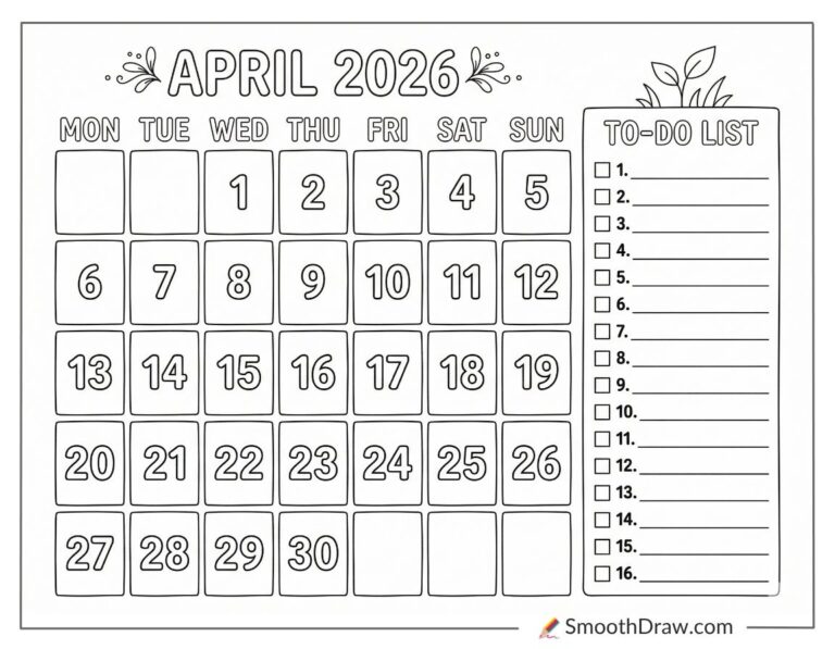 33 April Coloring Pages (Free PDFs)