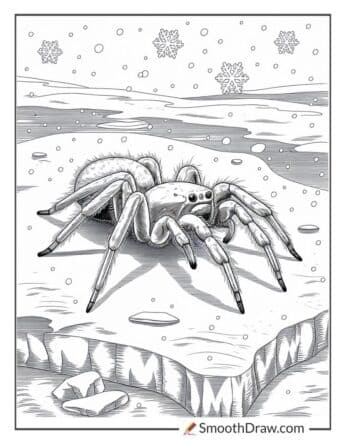 Arctic Snow Spider on an Iceberg