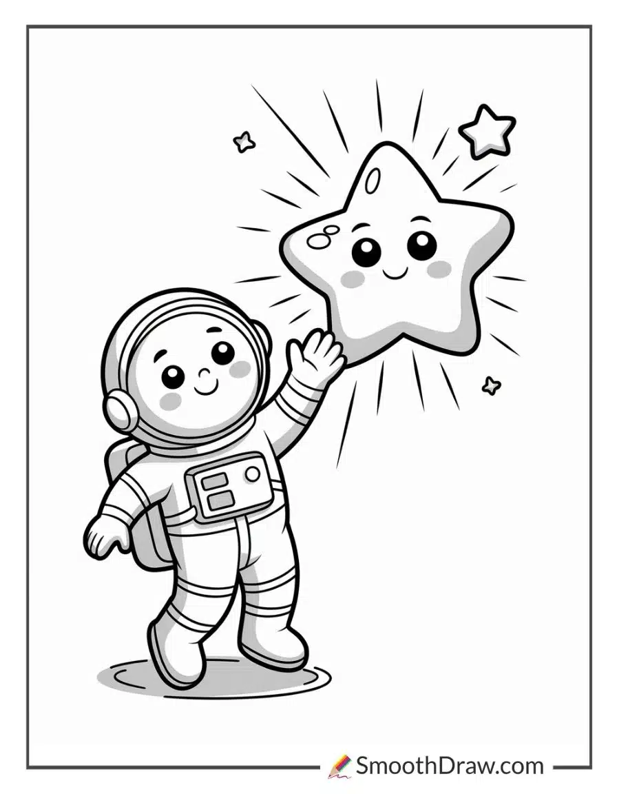 Astronaut Reaching For Floating Star