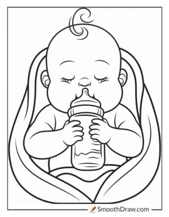 Baby Drinking from a Bottle