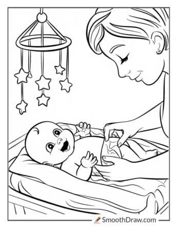 Baby Getting a Diaper Change
