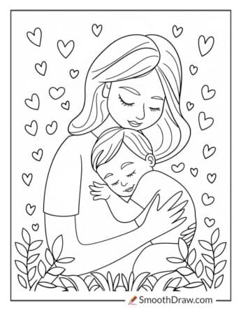 Baby Getting a Hug from Mom