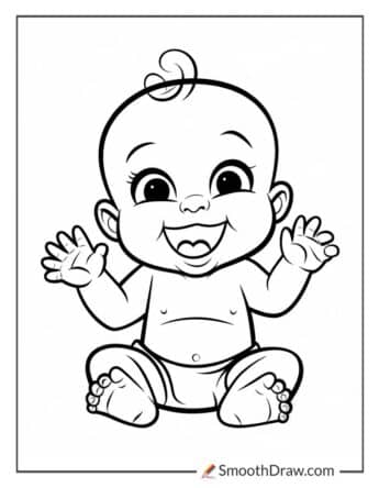 Baby Laughing Coloring Page