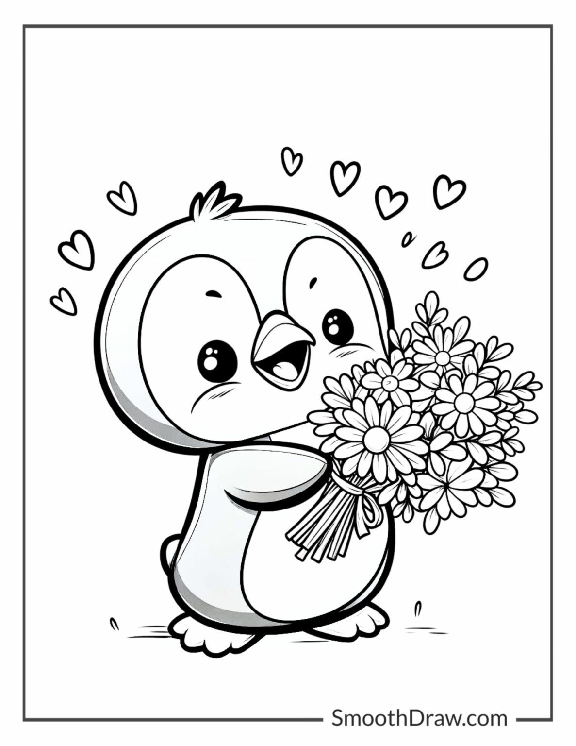 Spring Penguin Colour In 40 Penguin Coloring Pages