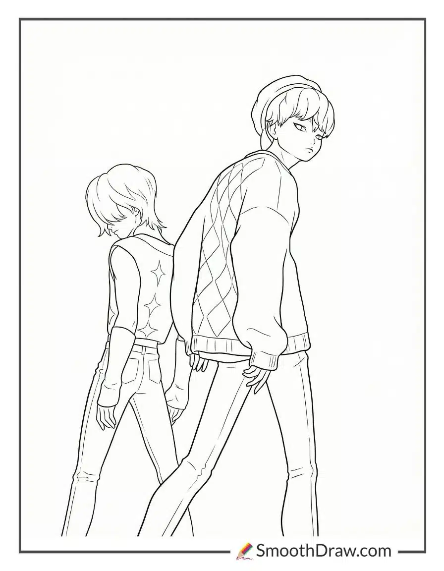 Baby Saja with backwards newsboy cap