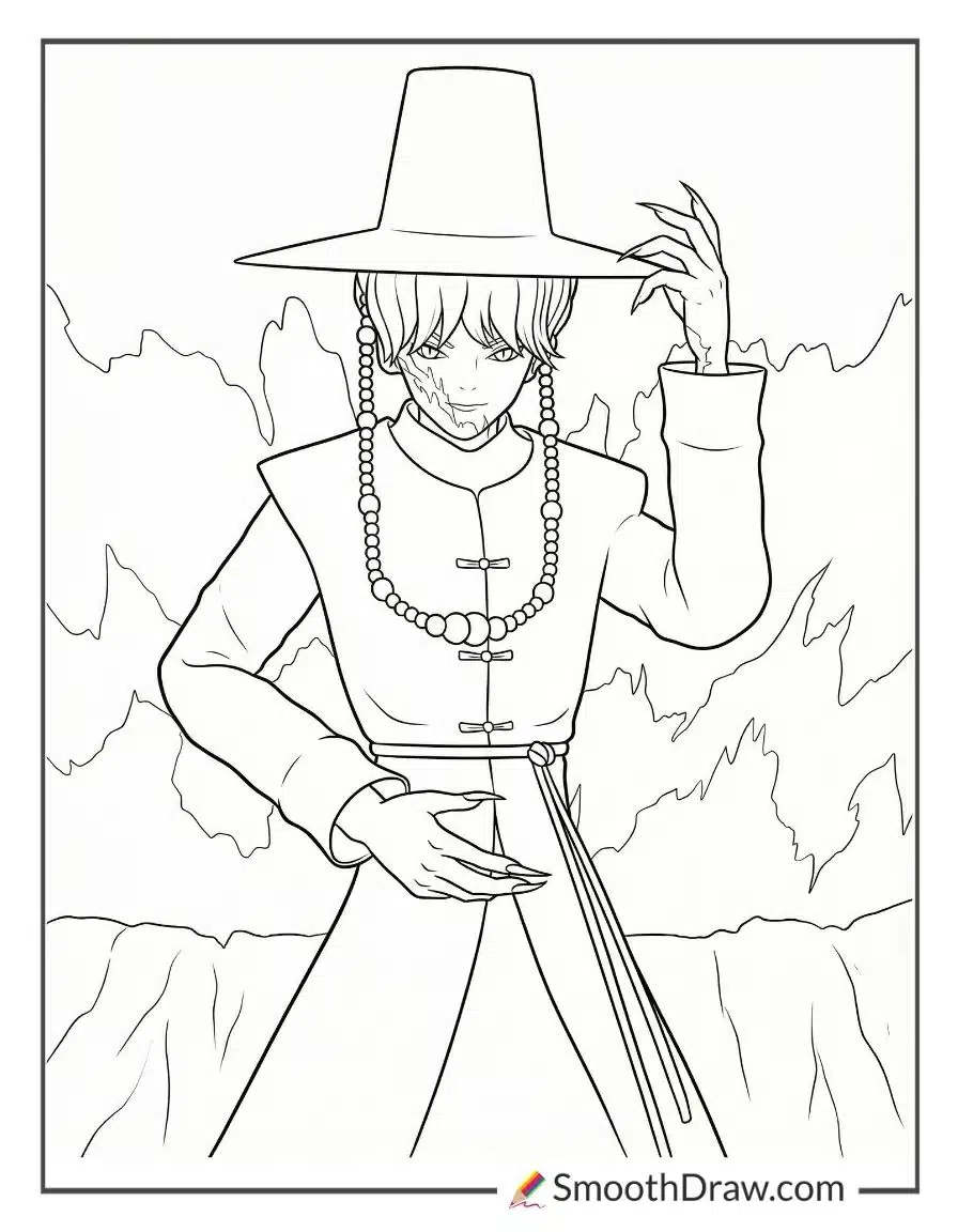 Baby Saja with glowing golden eyes