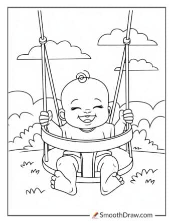 Baby Sitting in a Swing